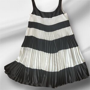 Suzy Chin Pleated Stripe Dress Size 6